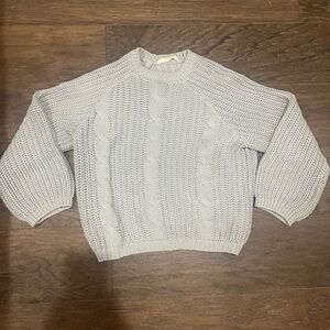 LILOU blue chunky cabled sweater